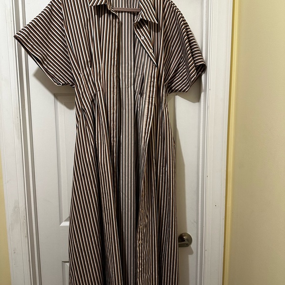 The Tobie Button-Front Pleated Shirt Dress by Exquise (XL) - Picture 2 of 3